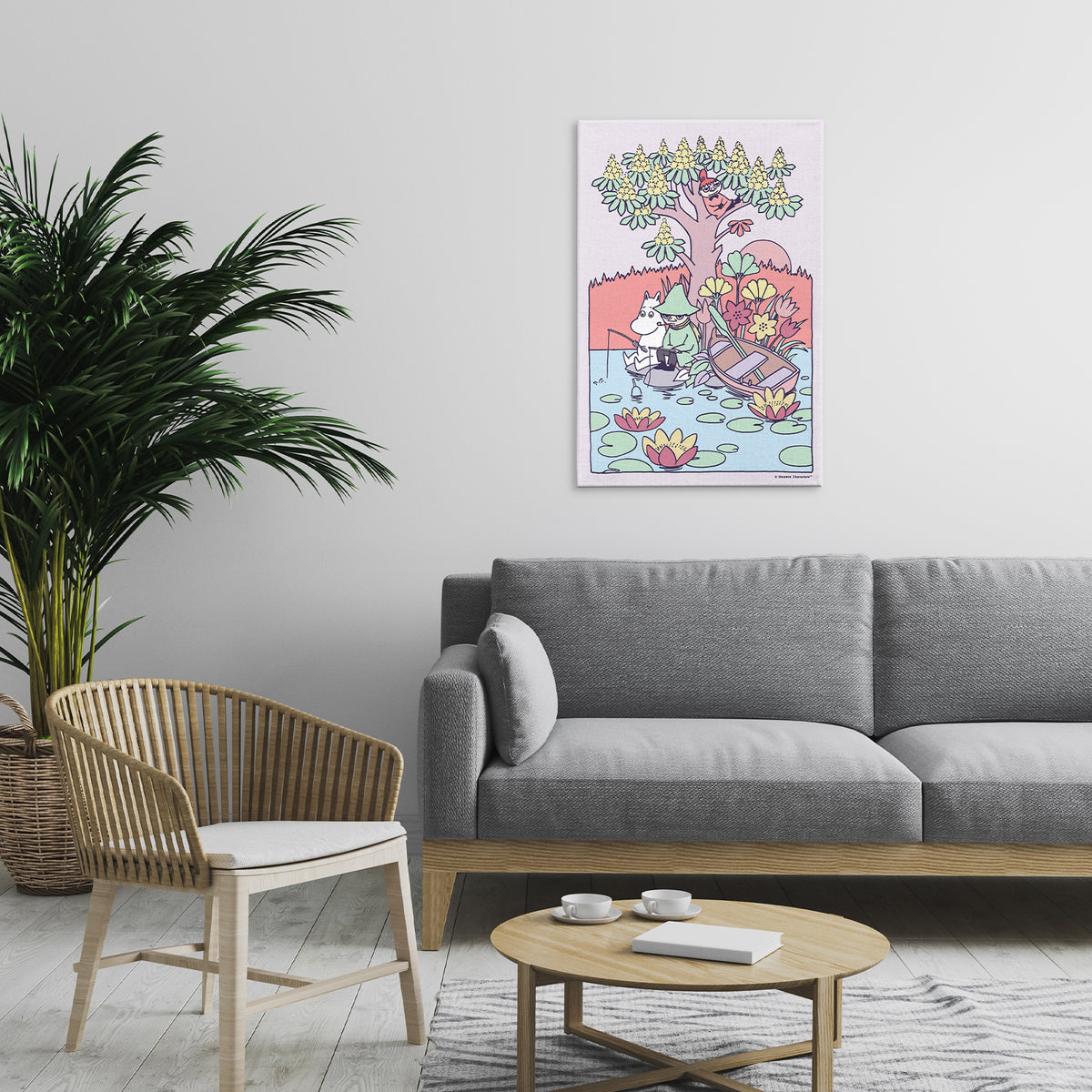 Snufkin & Moomintroll Fishing Stretched Canvas