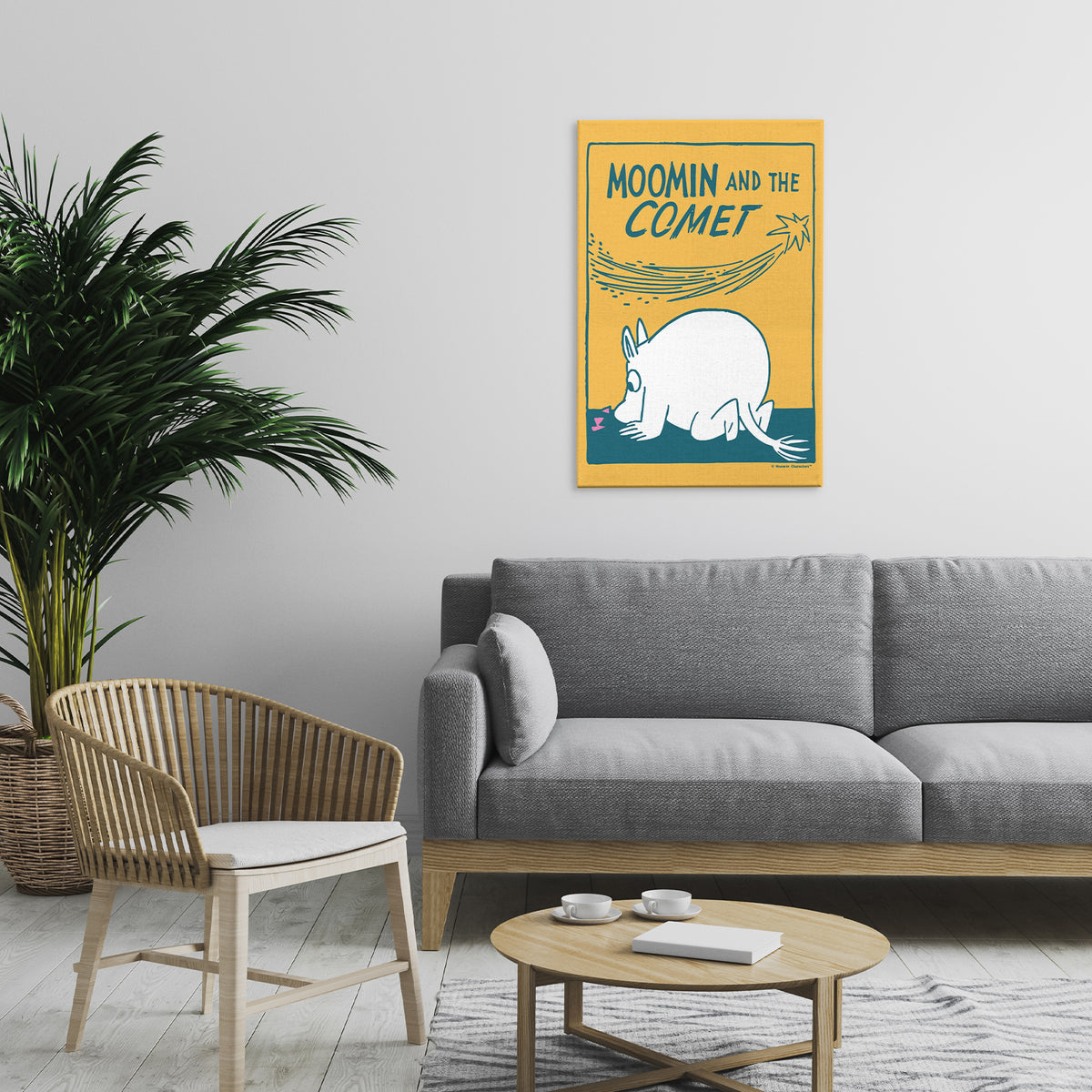 Moomin And The Comet Stretched Canvas