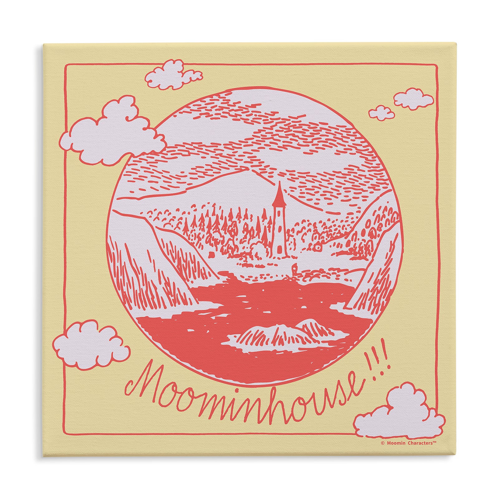Moominhouse Telescope View Stretched Canvas | Moomin Shop US