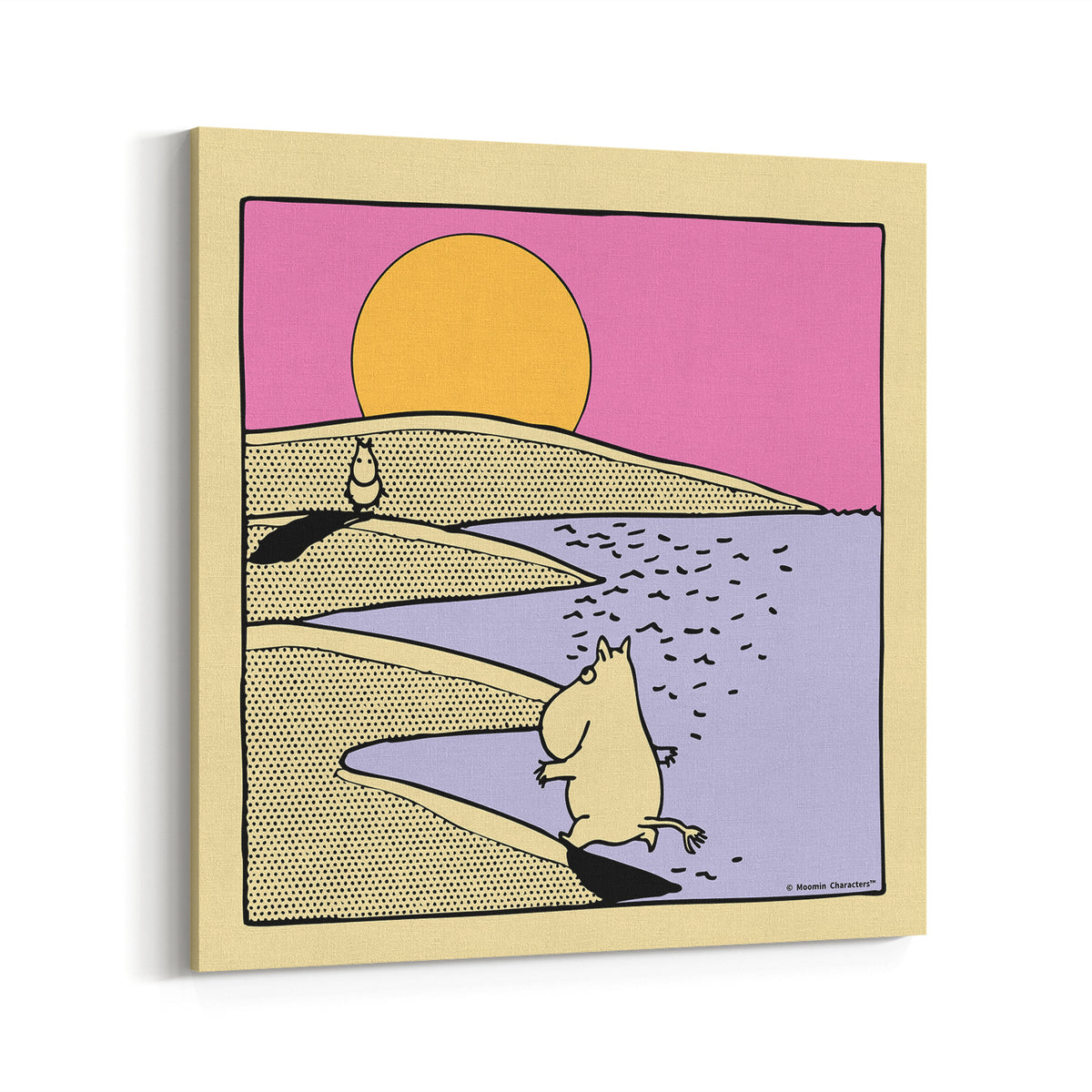 Moomin Beach Sunset Stretched Canvas