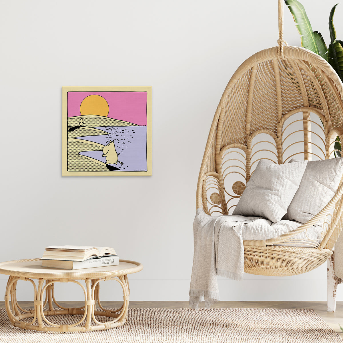 Moomin Beach Sunset Stretched Canvas