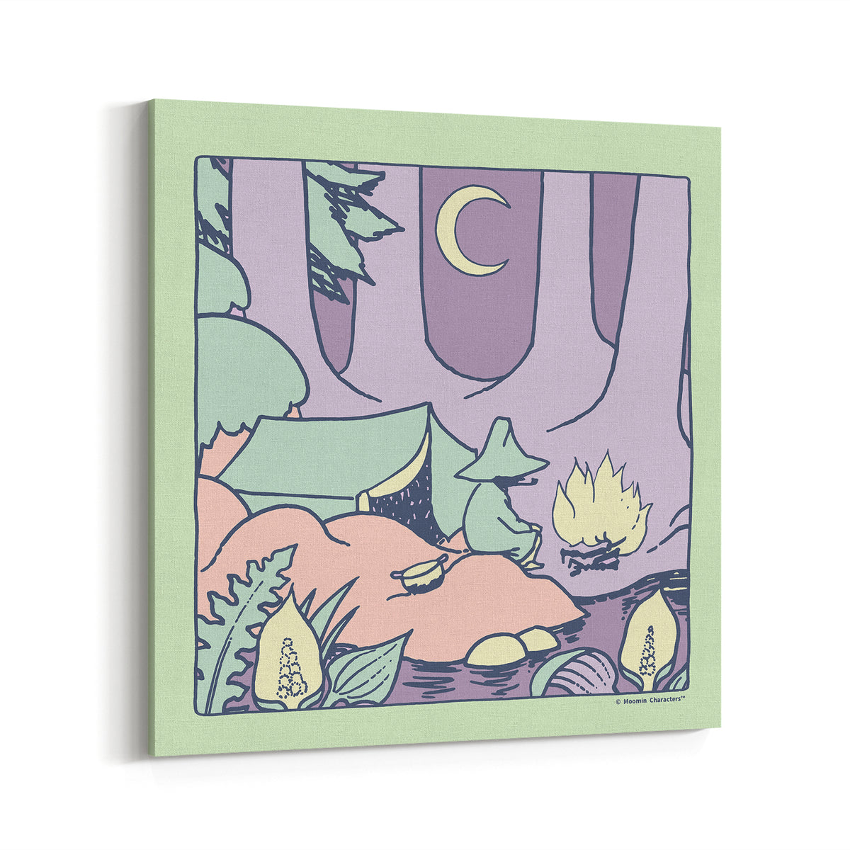 Snufkin Camping Stretched Canvas