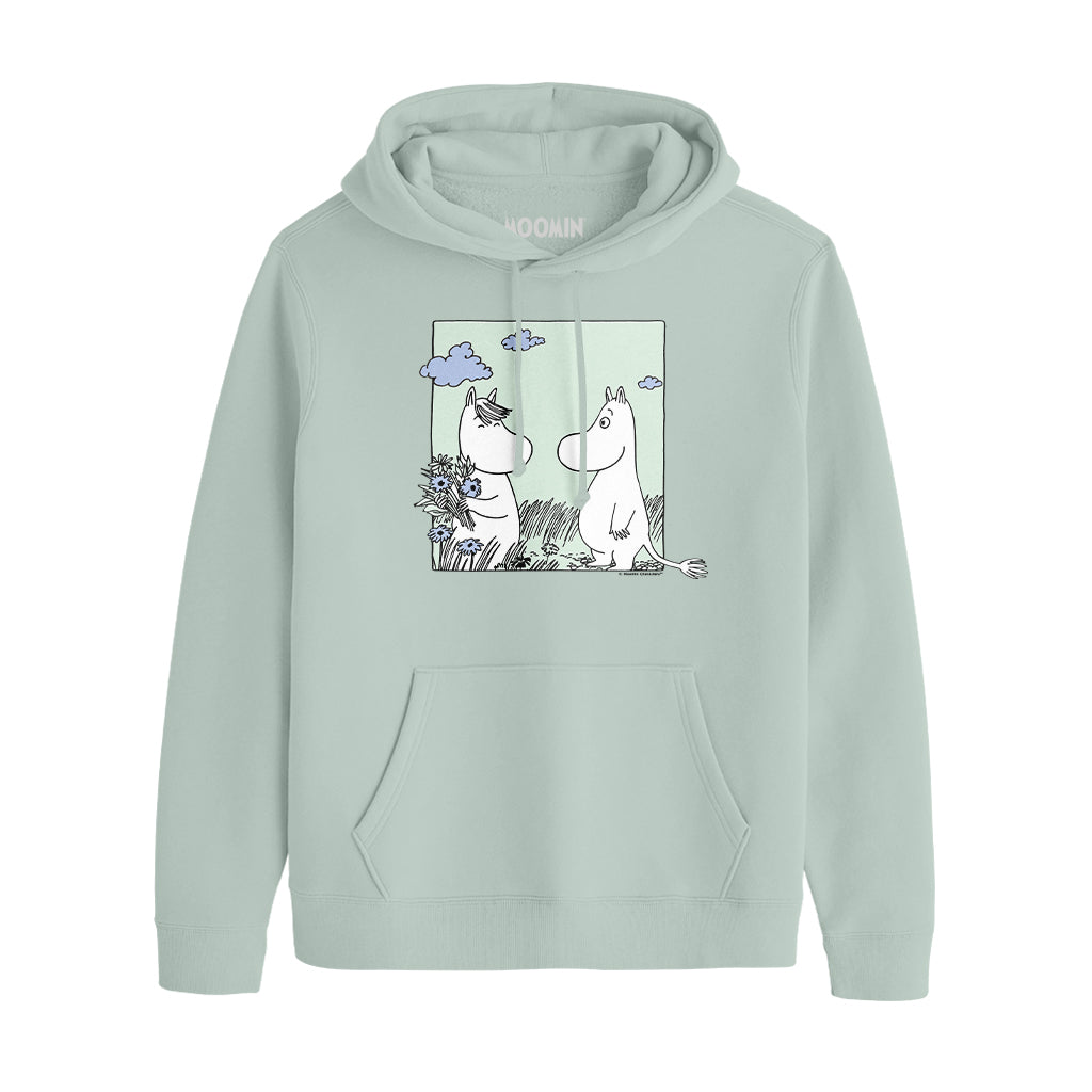 Moomintroll & Snorkmaiden Love Picking Flowers Adult Hoodie