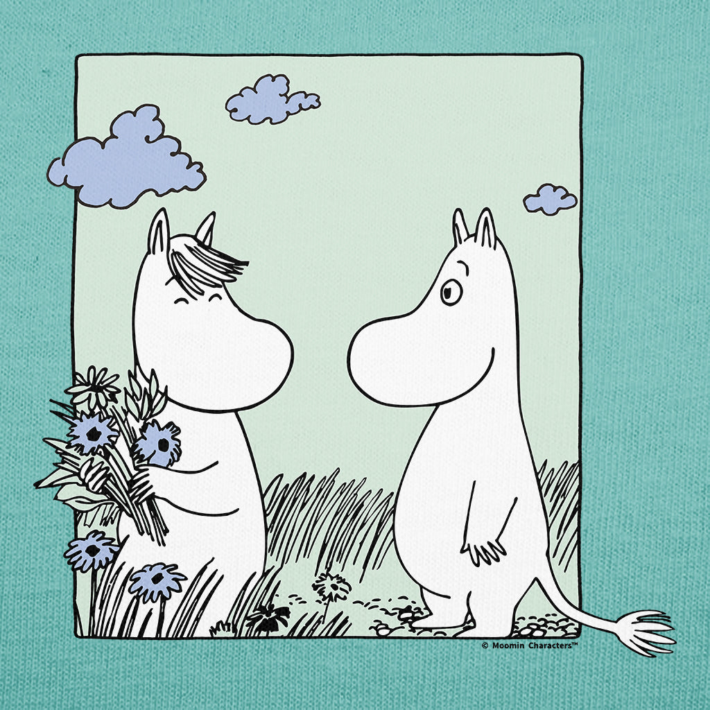 Moomintroll & Snorkmaiden Love Picking Flowers Adult T-Shirt