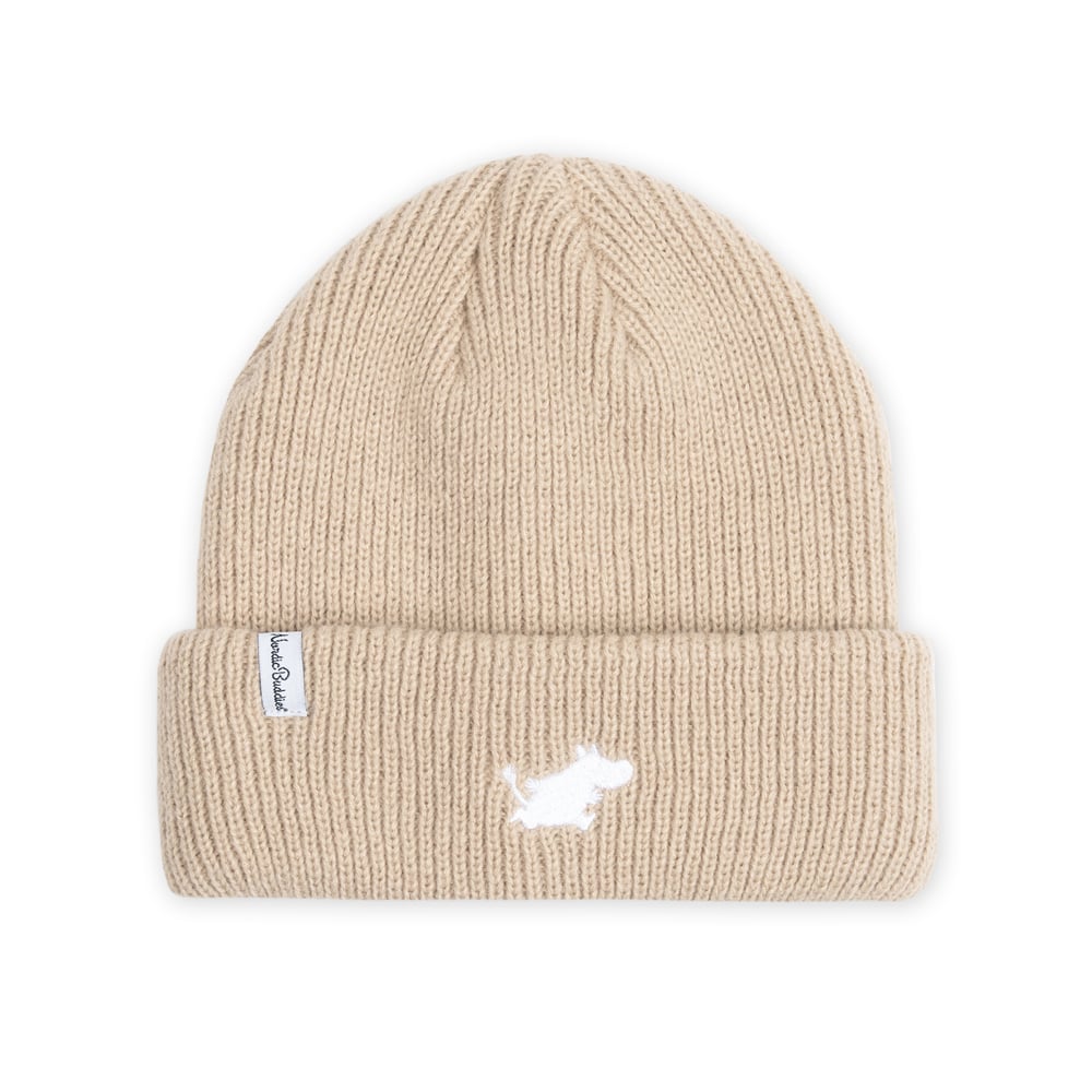 Moomintroll Running Adults Beanie Beige - Nordicbuddies | Moomin Shop United States