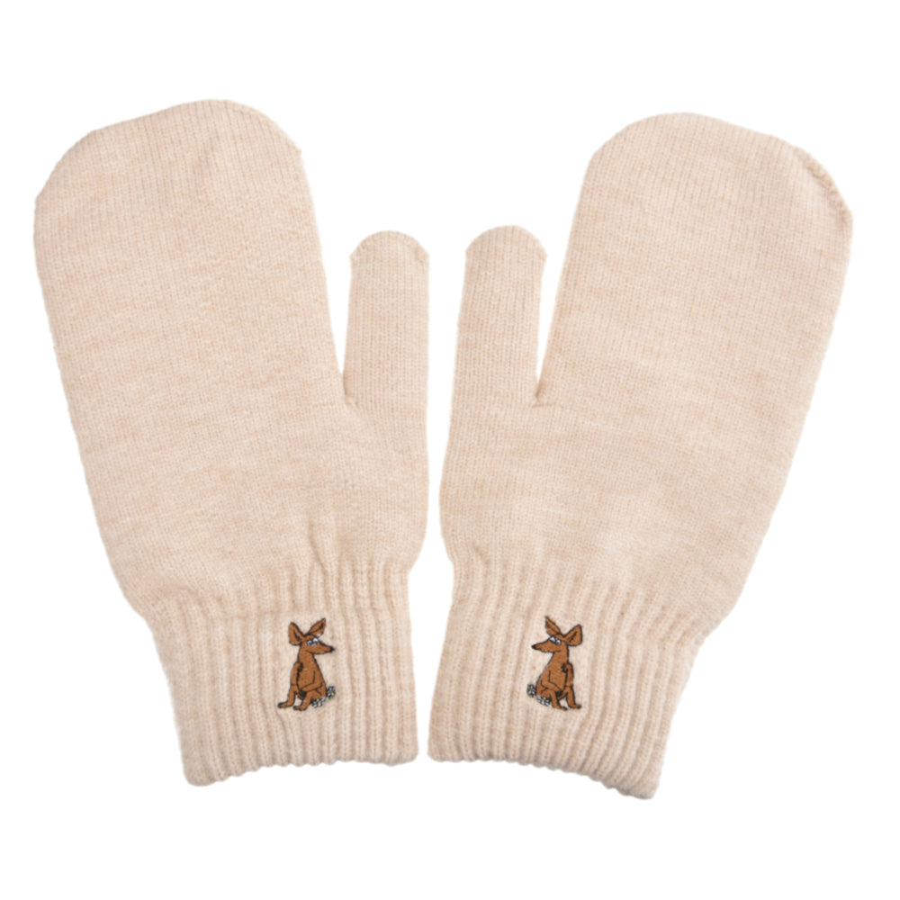 Sniff Fleece Mittens Adult Beige - Nordicbuddies | Moomin Shop United States