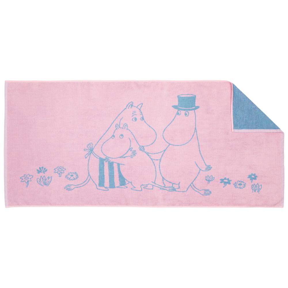Moomin Family Time Bath Towel Pink - Moomin Arabia | Moomin Shop United States