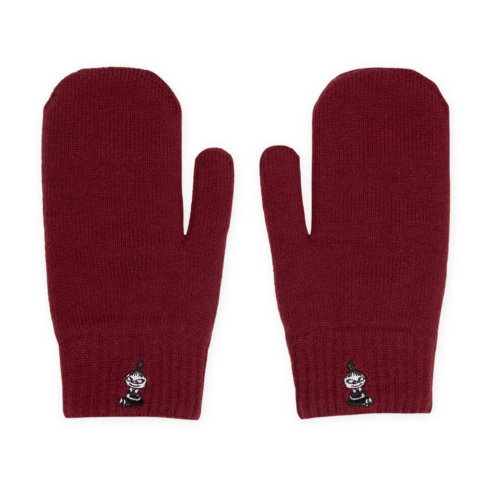 Little My Fleece Mittens Adult Burgundy - Nordicbuddies | Moomin Shop United States