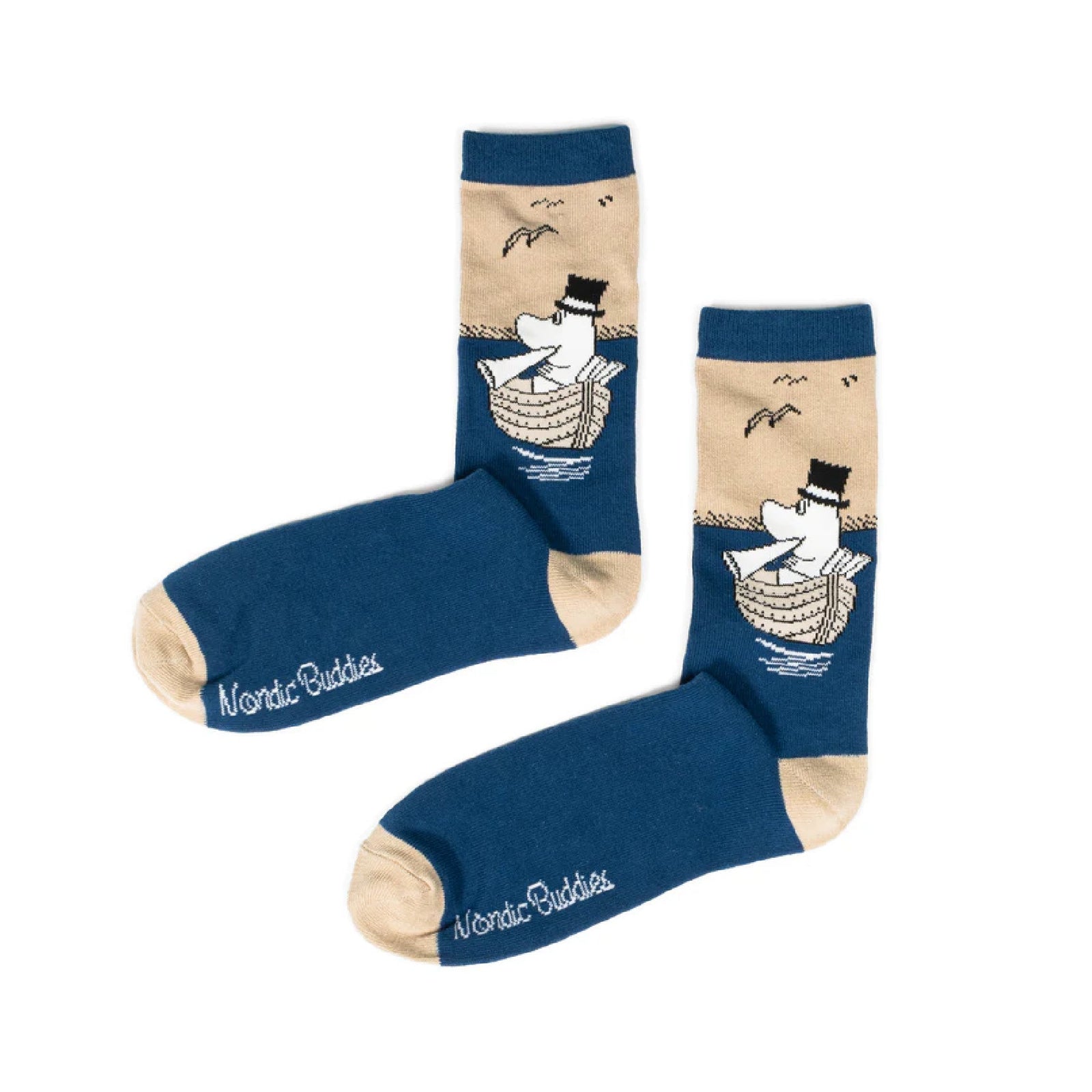 Moominpappa Fishing Socks Dark Blue 9.5-13 - Nordicbuddies | Moomin Shop United States