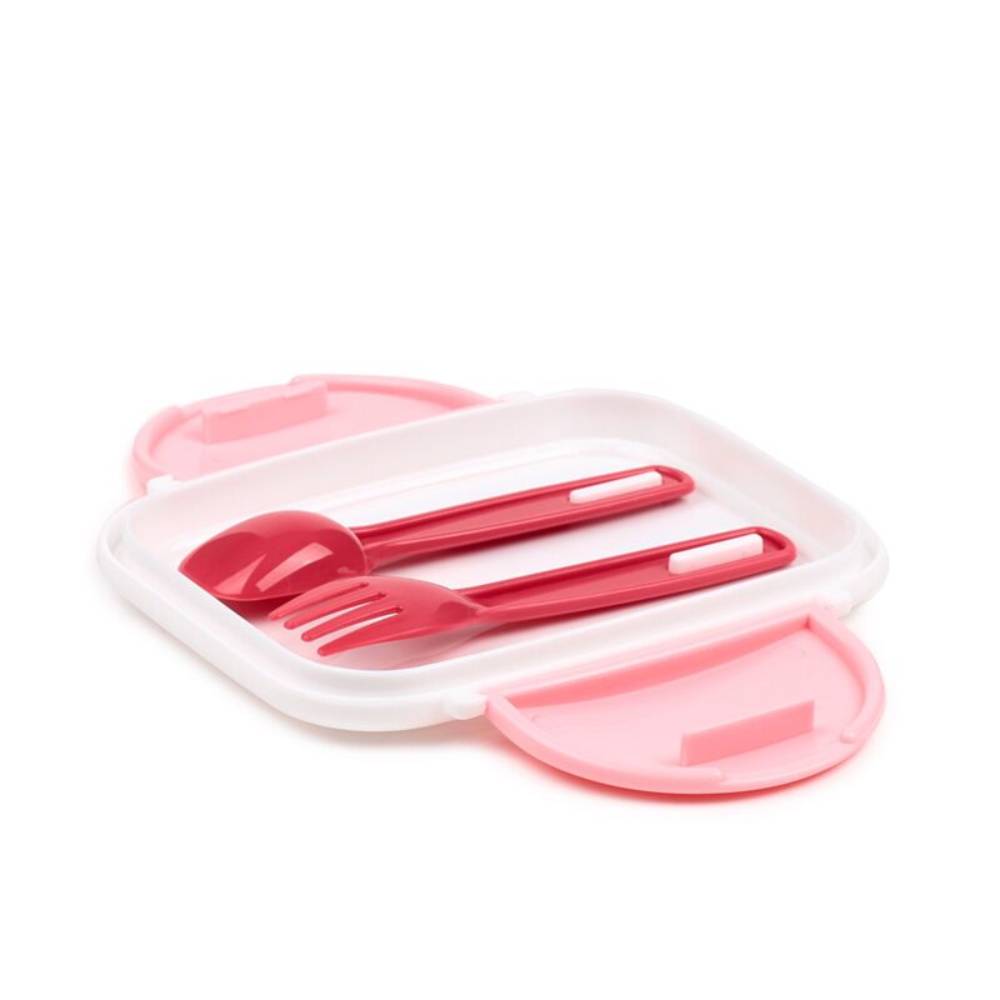 Moomin Pink Stacked Lunch Box with Cutlery