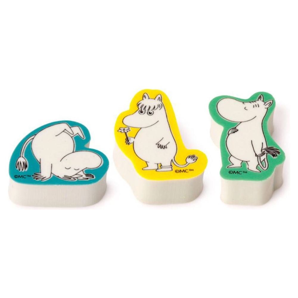 Moomin 3 Piece Eraser Set