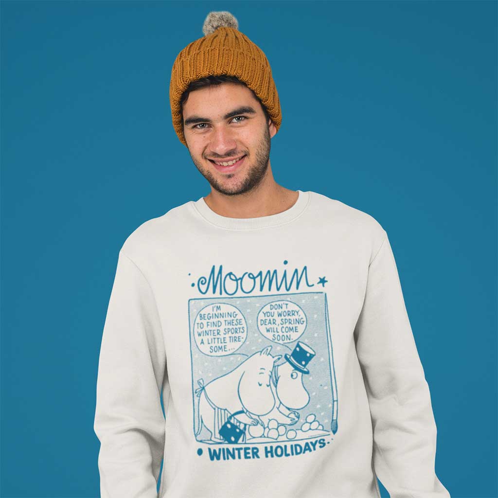 Moomin Winter Holidays Comic Moominpappa & Moominmamma Adult Sweatshirt