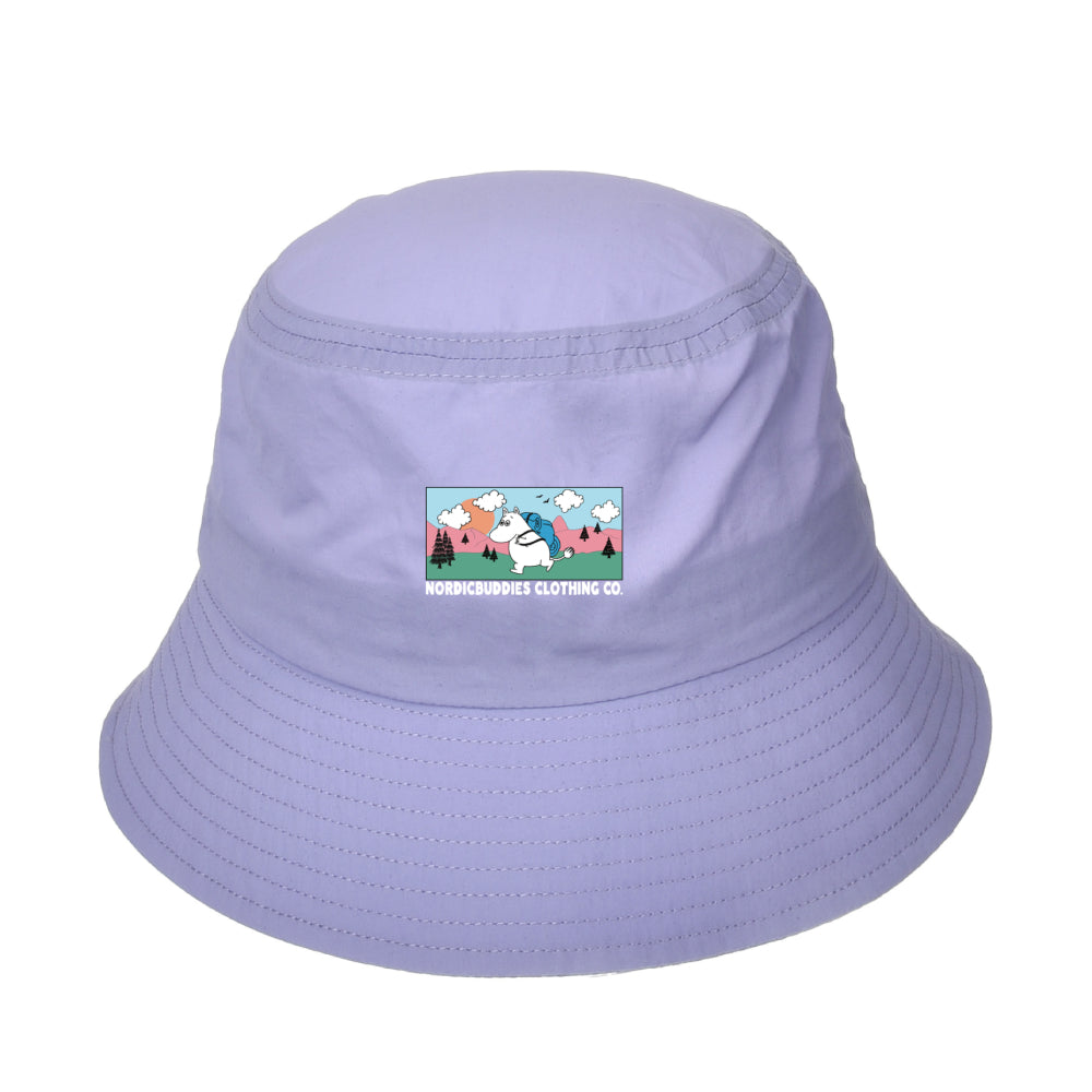 Moomintroll Adventuring Bucket Hat Lilac - Nordicbuddies | Moomin Shop United States