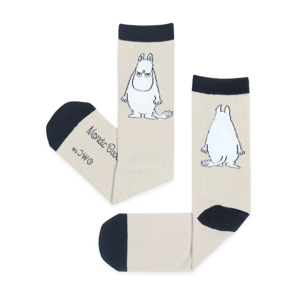 Angry Moomin Socks Beige 9.5-13 - Nordicbuddies