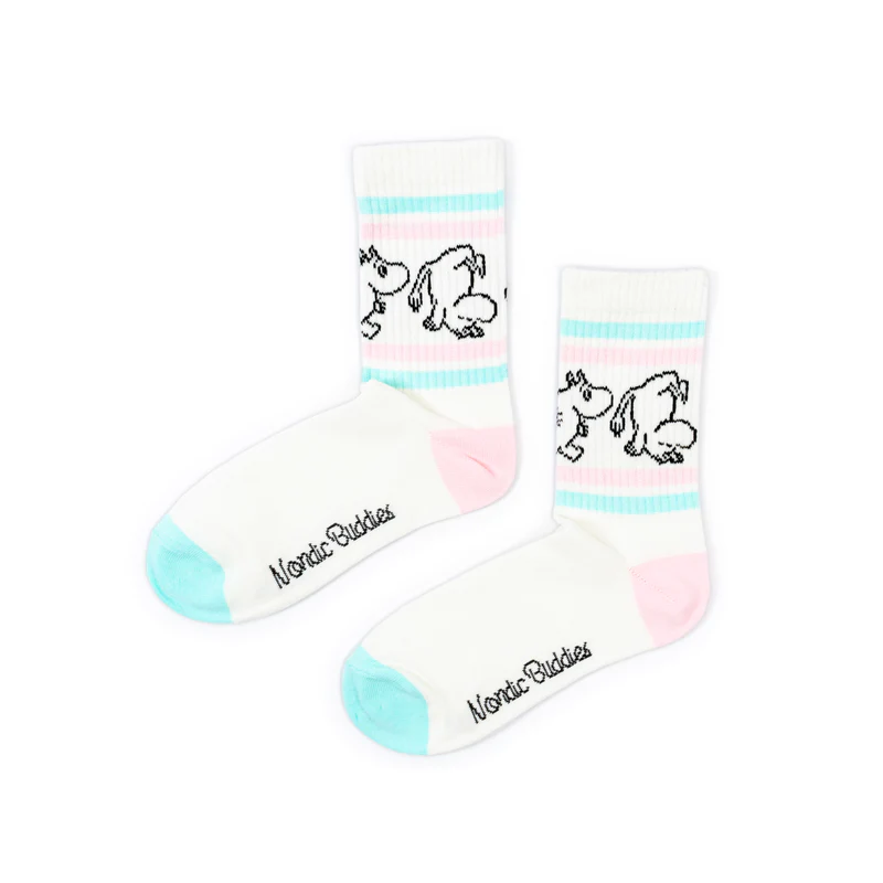 Moomin Retro Socks Baby Blue 6-11.5  - Nordicbuddies