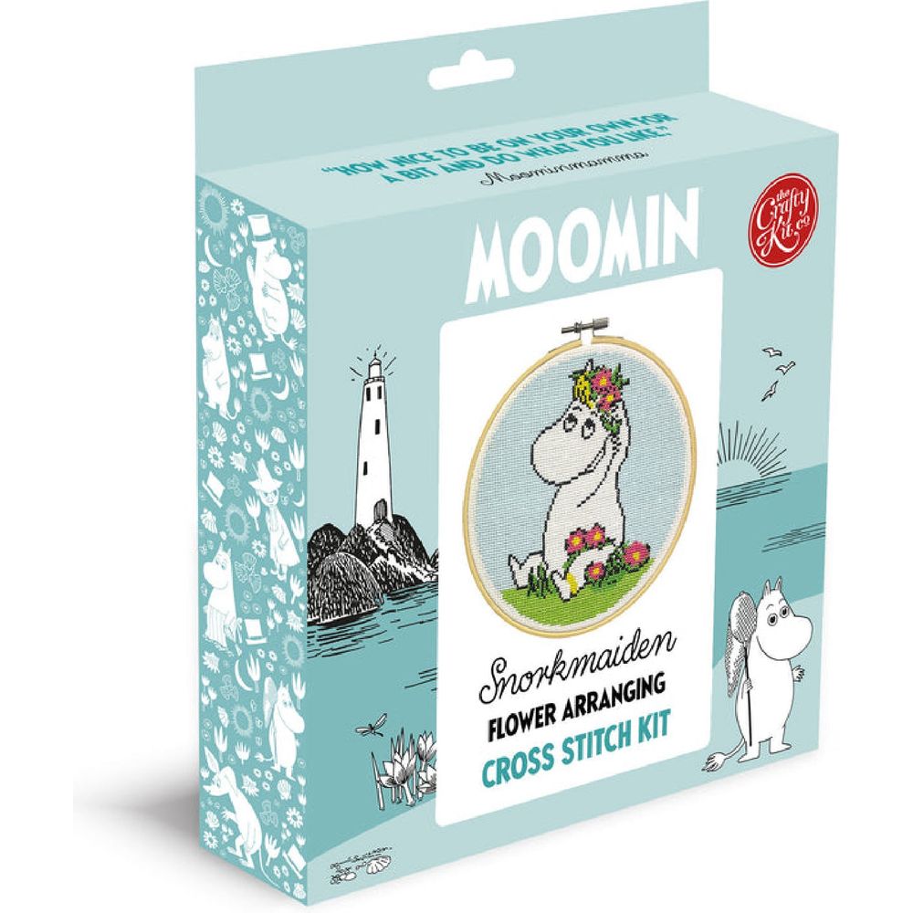 Moomin Cross Stitch Kit Snorkmaiden With A Flower Crown - The Crafty Kit Company