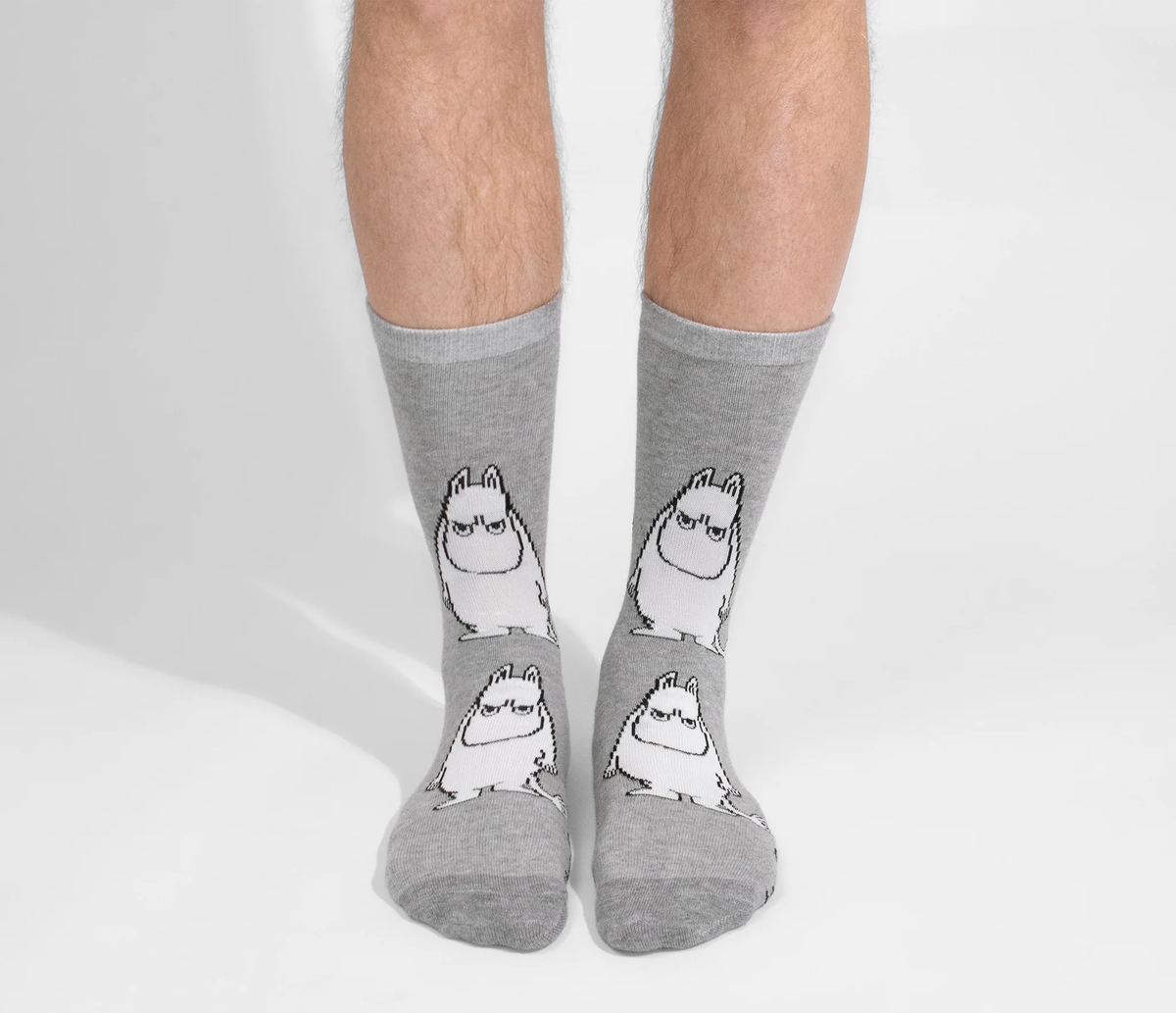 Angry Moomintroll Socks Grey 9.5-13 - Nordicbuddies