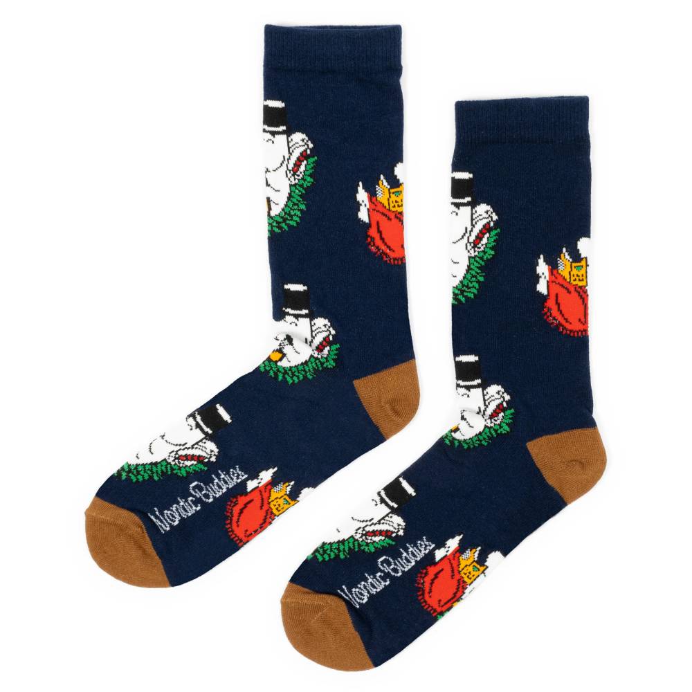 Moominpappa Chilling Socks Dark Blue 9.5-13 - Nordicbuddies | Moomin Shop United States