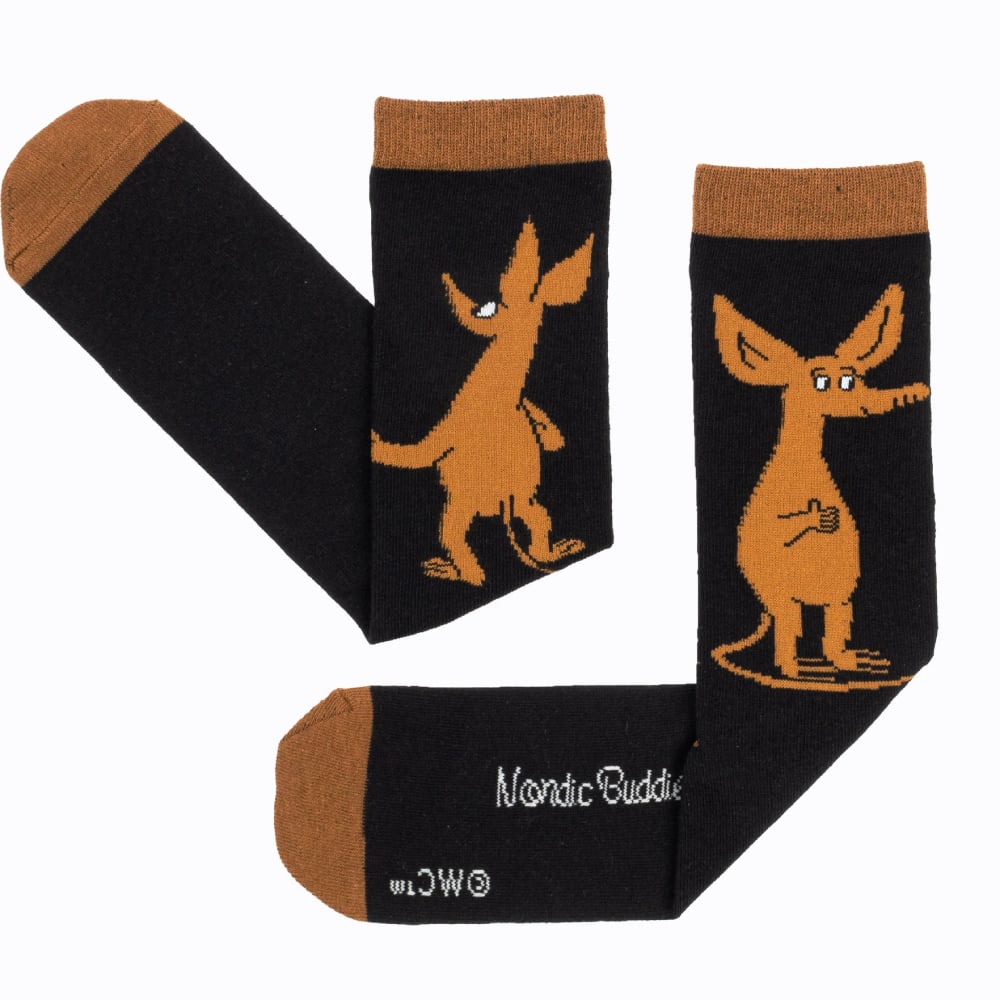 Moomin Sniff Socks Black 9.5-13 - Nordicbuddies | Moomin Shop United States
