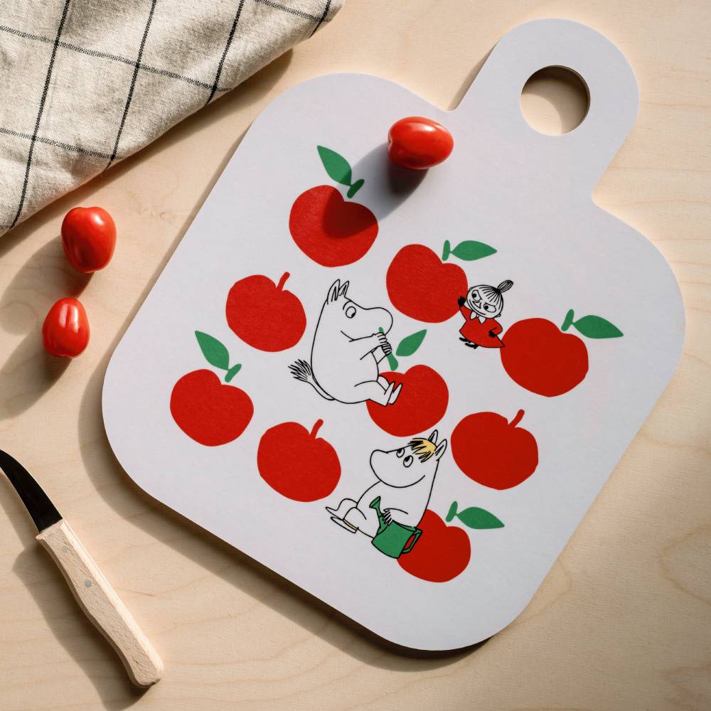 Moomin Joyfull Apples Chop & Serve Board 25x32cm Red - The Official Moomin Shop