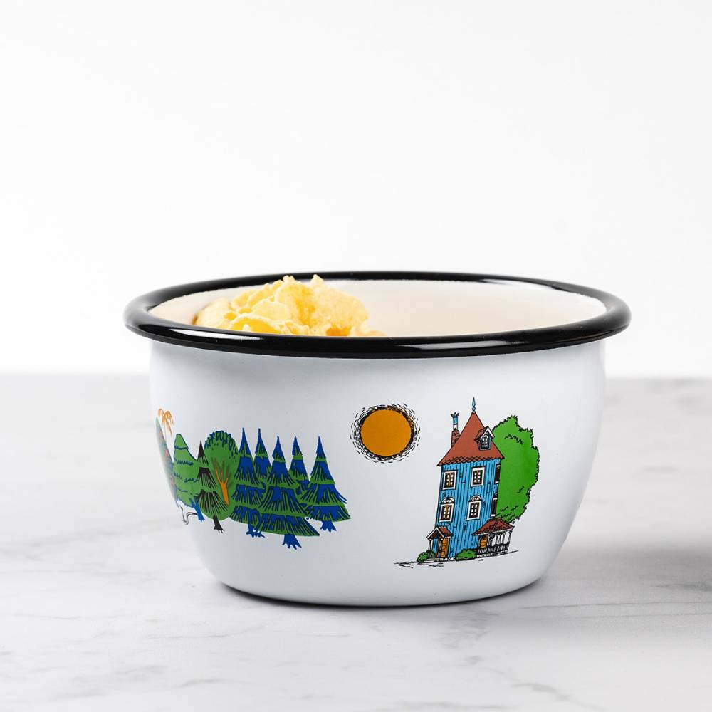 Moomin Enamel Bowl Moominvalley 20 oz - Muurla