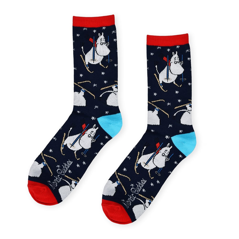 Moomintroll Skiing Socks Black 9.5-13 - Nordicbuddies | Moomin Shop United States