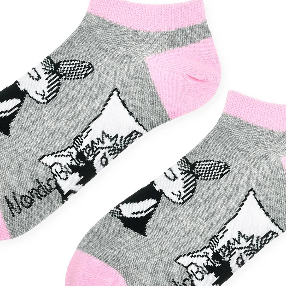 Moomin Little My Ankle Socks Grey/Pink 6-11.5 - Nordicbuddies