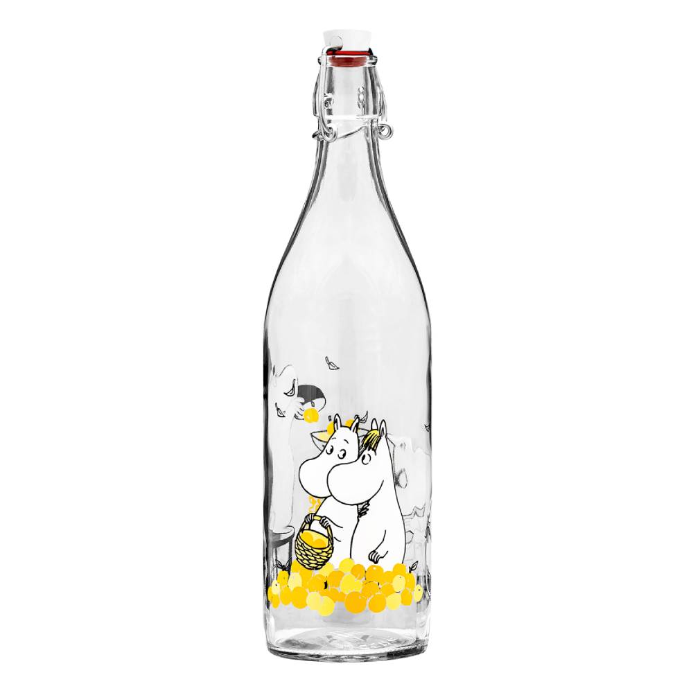 Moomin Fruits Glass Bottle 34 oz - Muurla