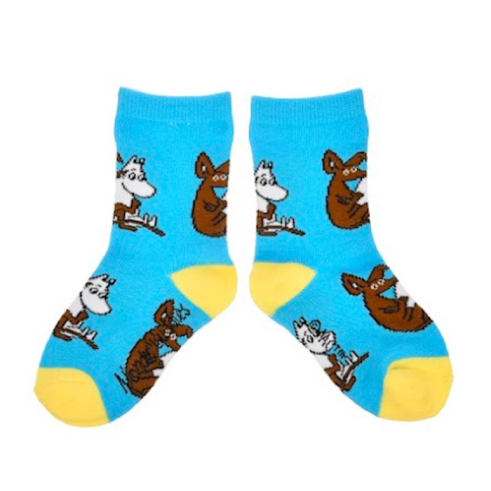 Moomintroll and Sniff Kids Socks Blue - Nordicbuddies | Moomin Shop United States
