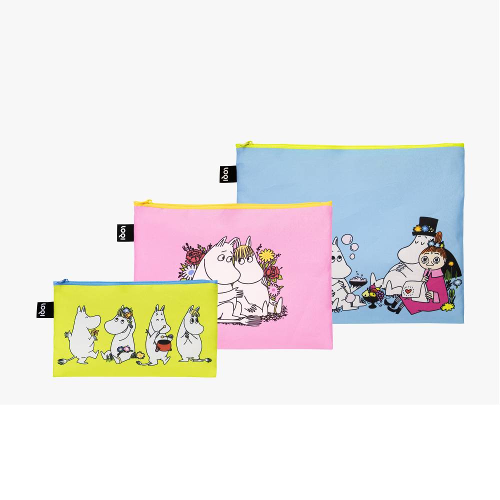 Moomin Together Zip Pocket Bag 3-set - LOQI | Moomin Shop United States