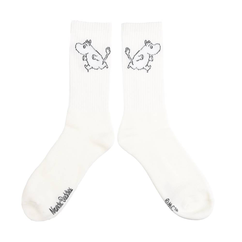 Moomintroll Sports Socks Men White 9.5-13 - Nordicbuddies