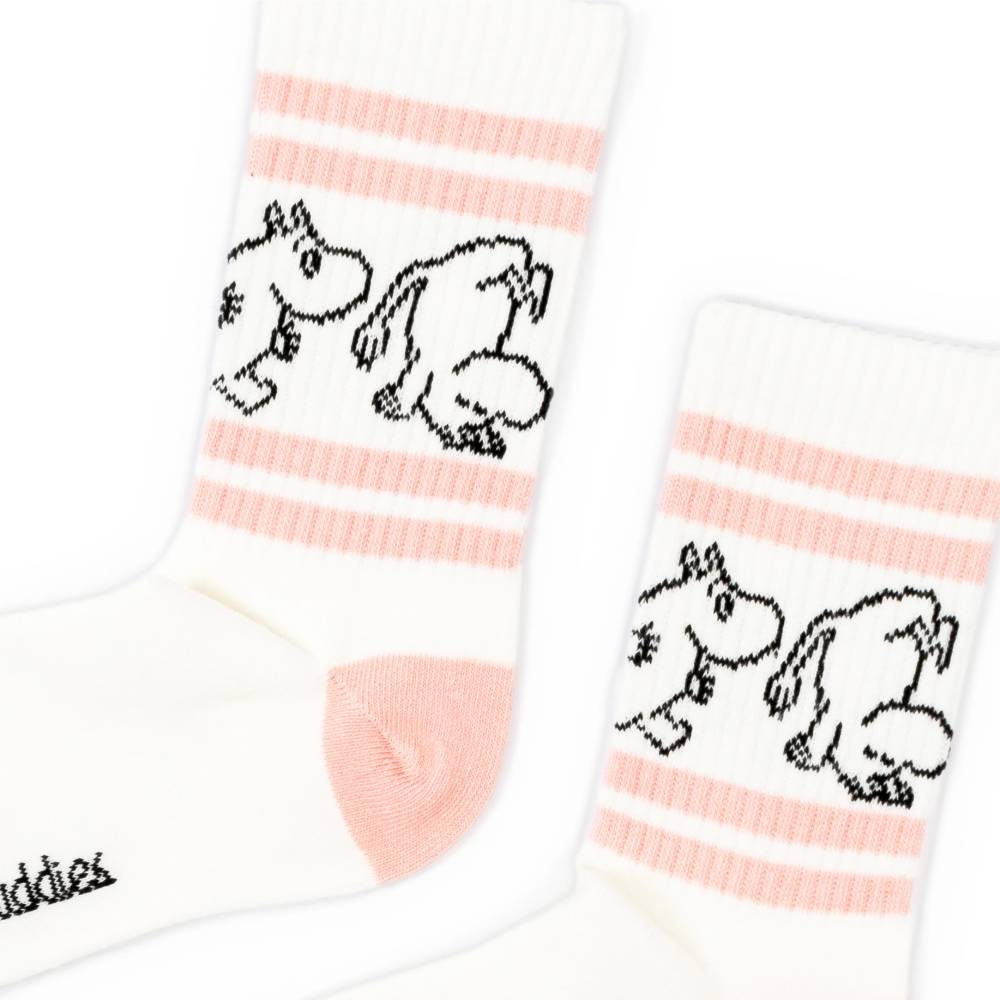 Moomin Retro Socks White/Pink 6-11.5- Nordicbuddies