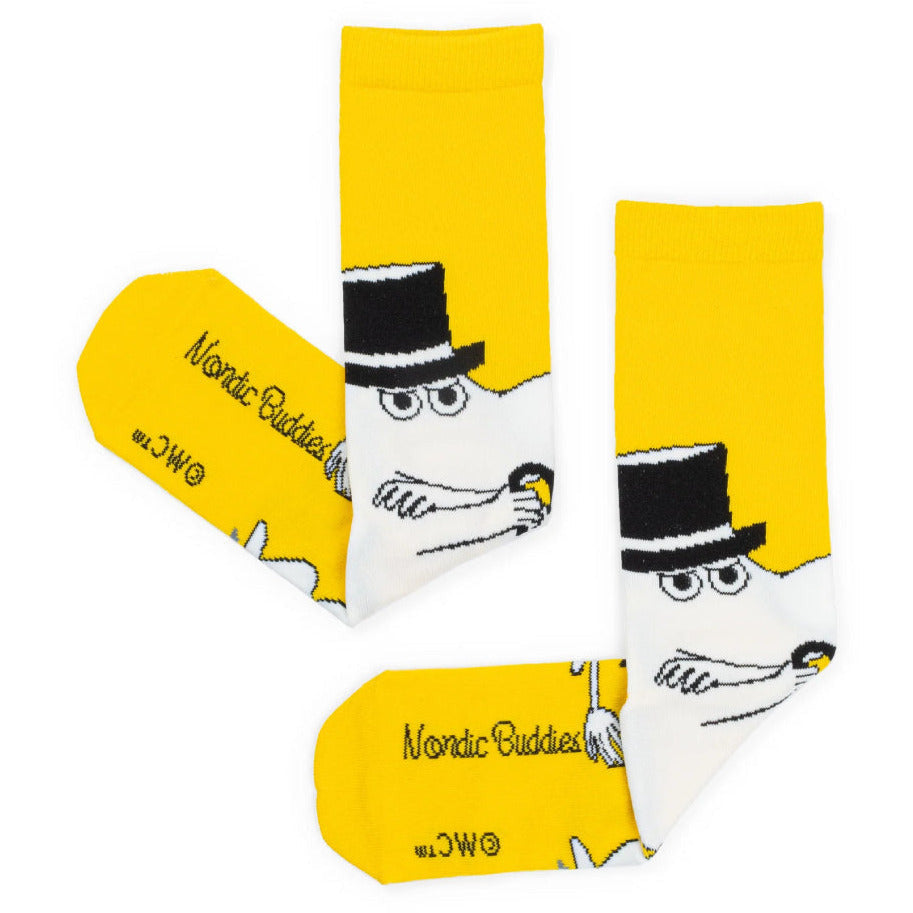 Angry Moominpappa Socks Yellow 9.5-13 - Nordicbuddies | Moomin Shop United States