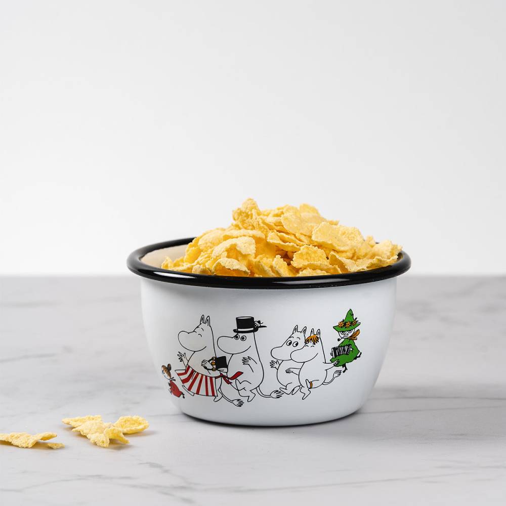 Moomin Enamel Bowl Moominvalley 20.3 oz - Muurla | Moomin Shop United States