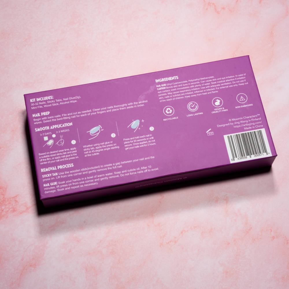 Moomin PinkNoir Press-on Nails Pink - The Official Moomin Shop