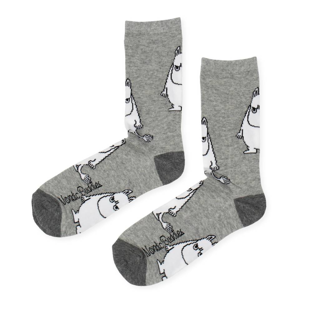 Angry Moomintroll Socks Grey 9.5-13 - Nordicbuddies