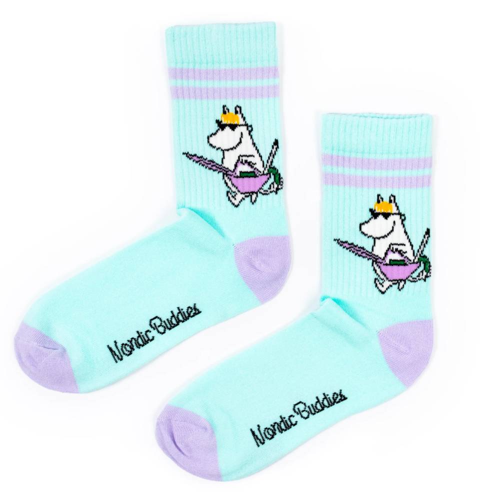 Moomin Snorkmaiden Retro Socks Turquoise 6-11.5 - Nordicbuddies