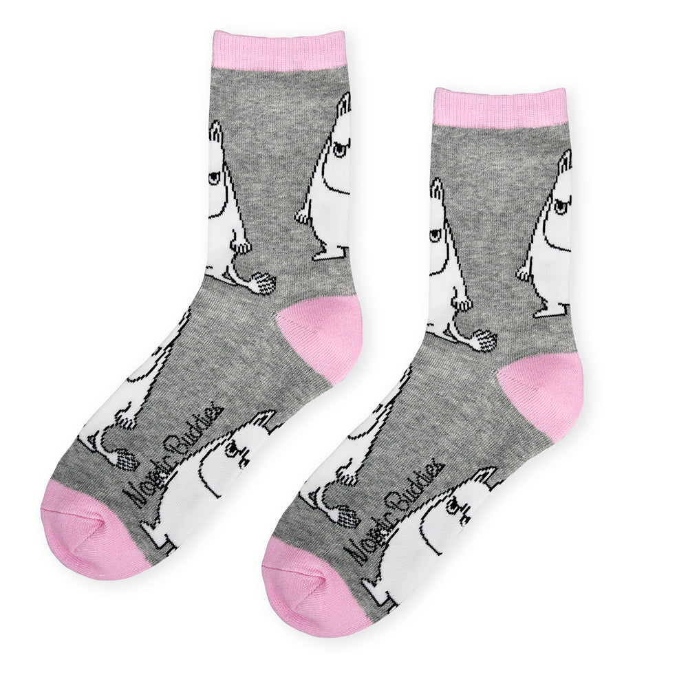 Moomintroll Angry Socks Grey 6-11.5 - Nordicbuddies | Moomin Shop United States