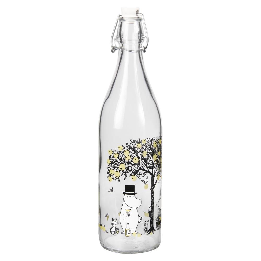 Moomin Apples Glass Bottle 34 oz - Muurla