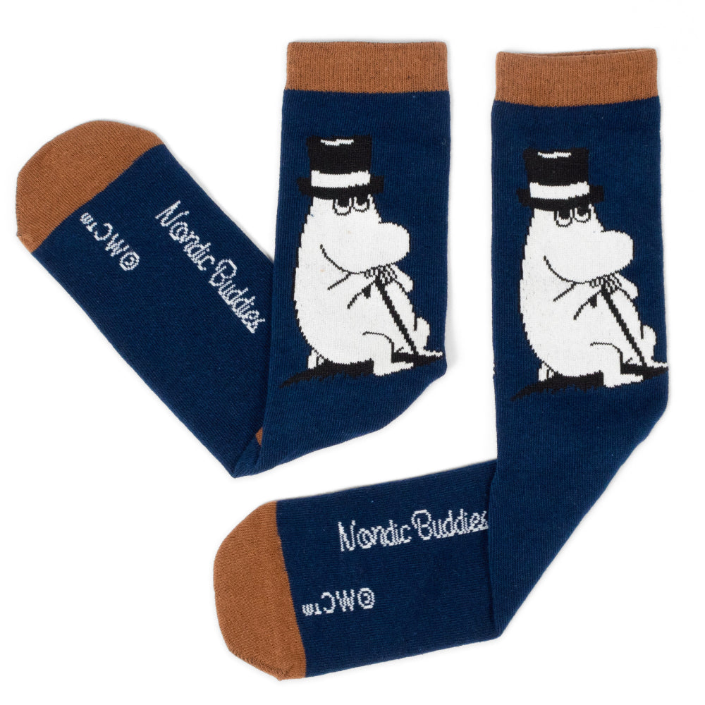 Moominpappa Thoughtful Socks Dark Blue  9.5-13 - Nordicbuddies | Moomin Shop United States