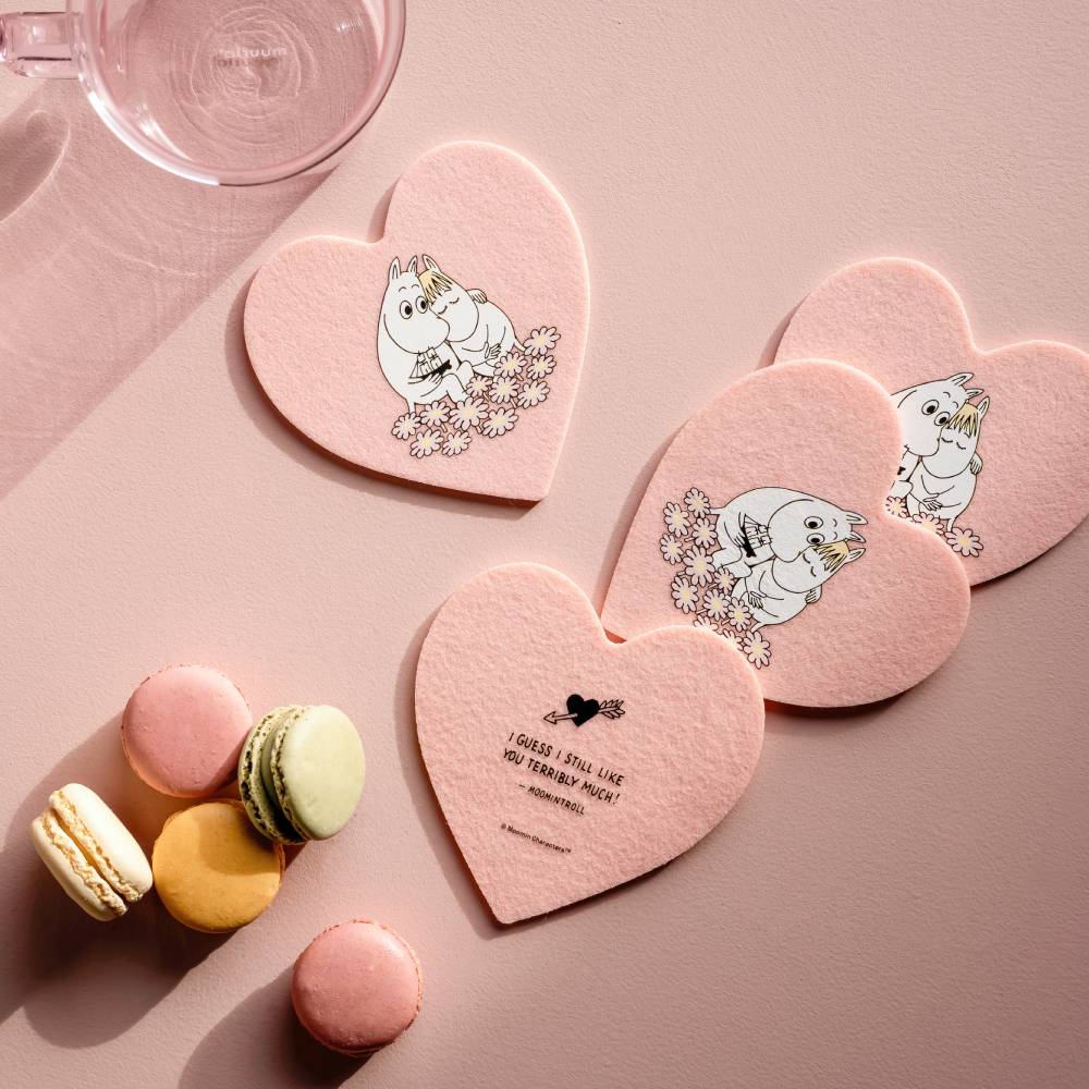 Moomin Together Coaster 4pcs Pink - The Official Moomin Shop
