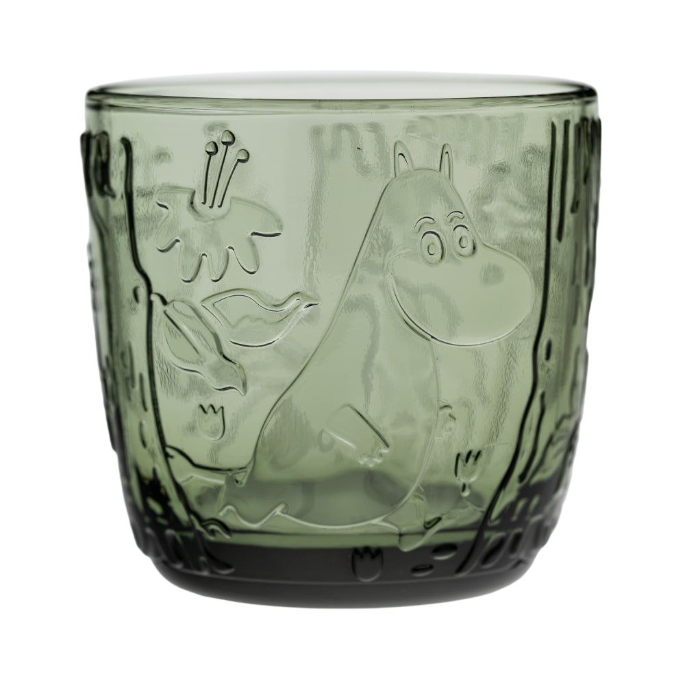 Moomin Pine Green Glass Tumblers 2-pack 9.5 oz - Moomin Arabia