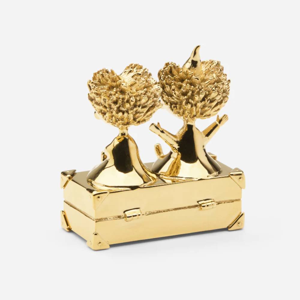 Thingumy & Bob Figurine Gold - The Official Moomin Shop