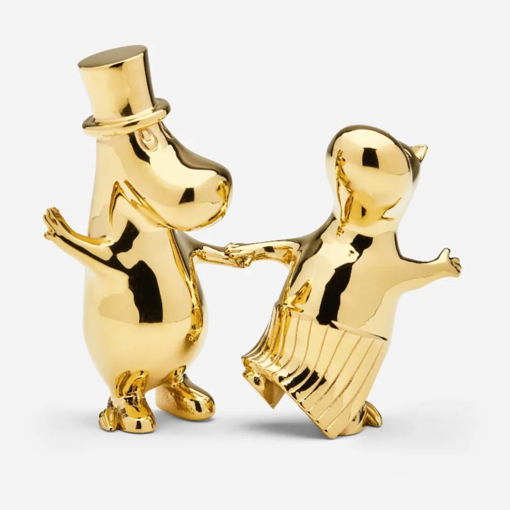 Moominmamma & Moominpappa Dancing Figurine Gold - The Official Moomin Shop