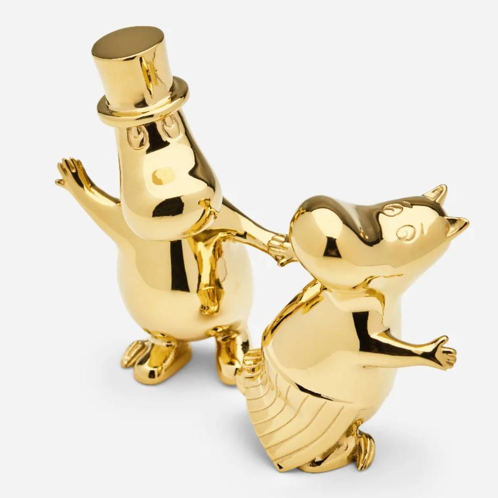 Moominmamma & Moominpappa Dancing Figurine Gold - The Official Moomin Shop