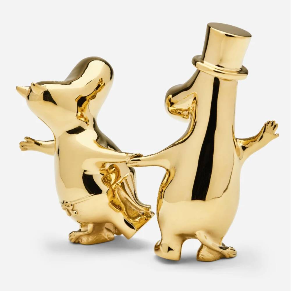 Moominmamma & Moominpappa Dancing Figurine Gold - The Official Moomin Shop