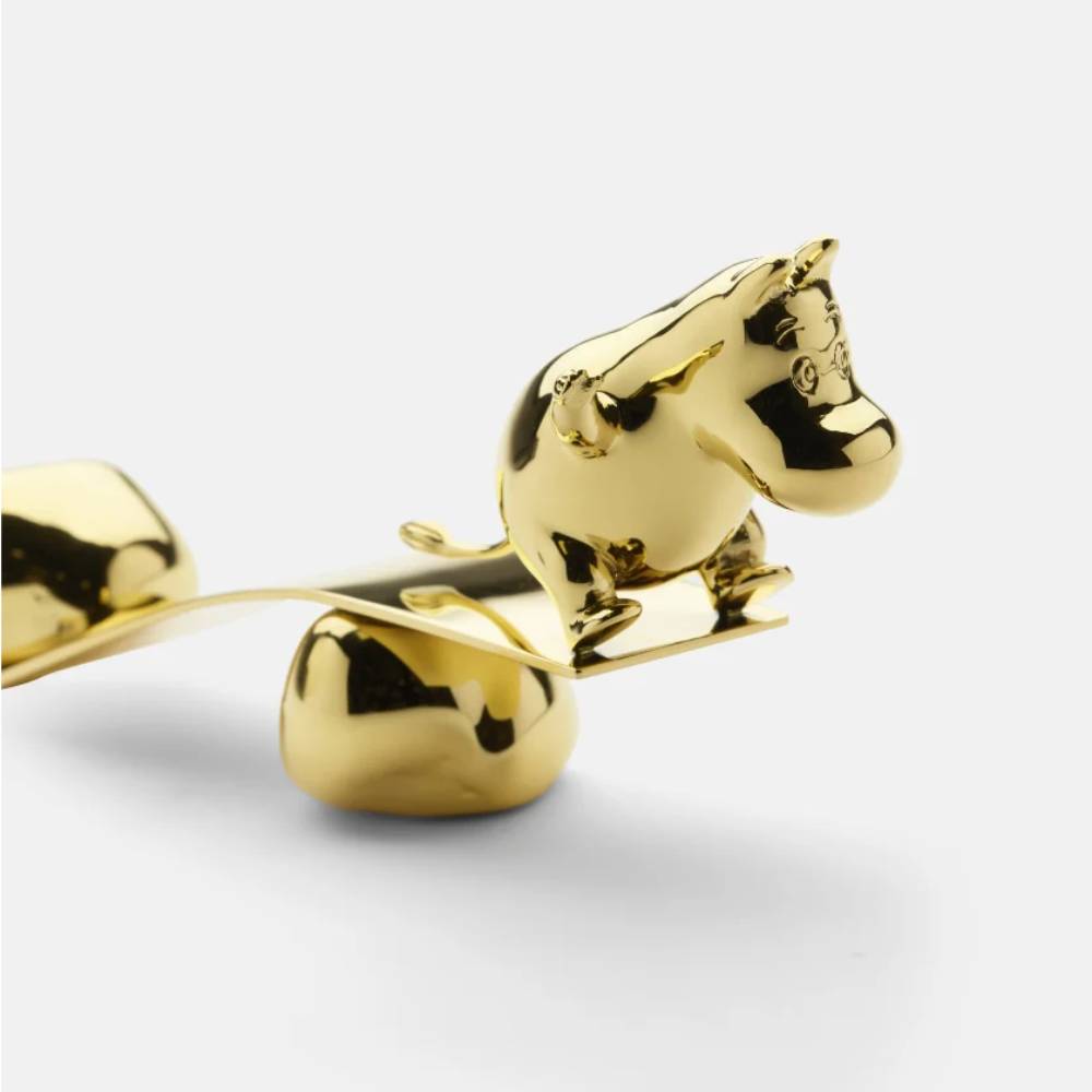 Moomintroll Swimming Jump Figurine Gold - The Official Moomin Shop