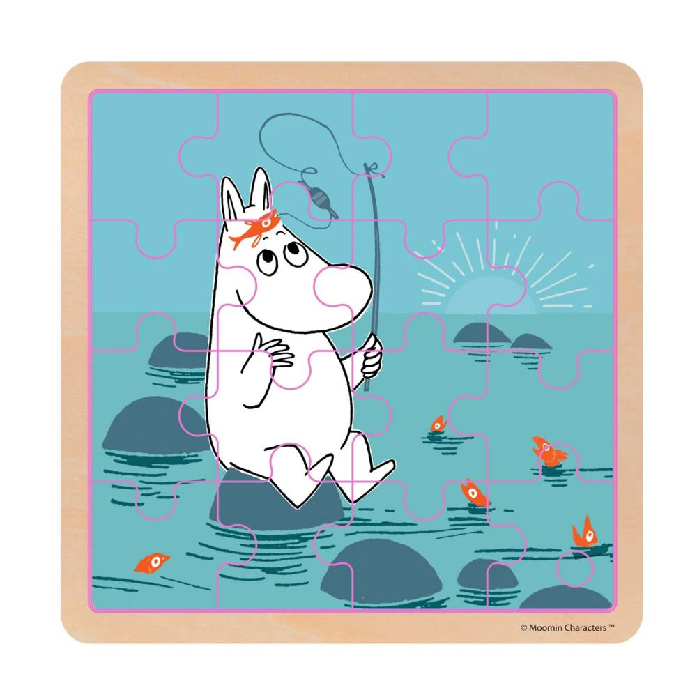Moomin Wooden Square Puzzle Fishing - Barbo Toys