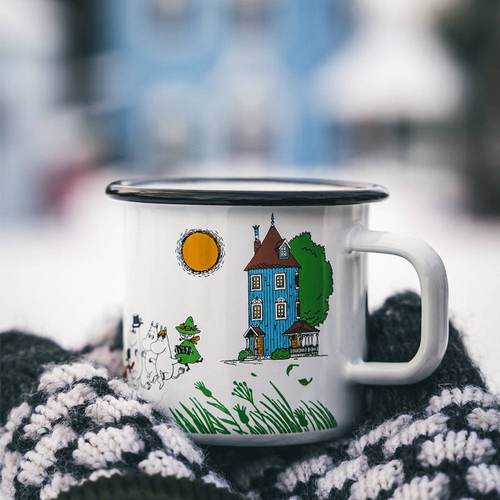 Moomin Enamel Mug Moominvalley 12.5 oz - Muurla