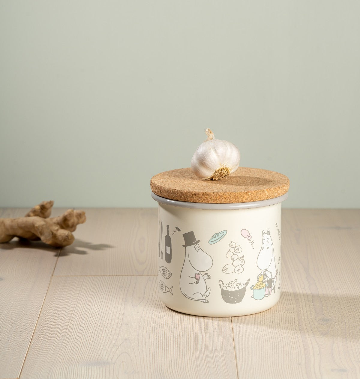 Moomin Bon Appétit Enamel Lid Jar 5.5 cups- Muurla